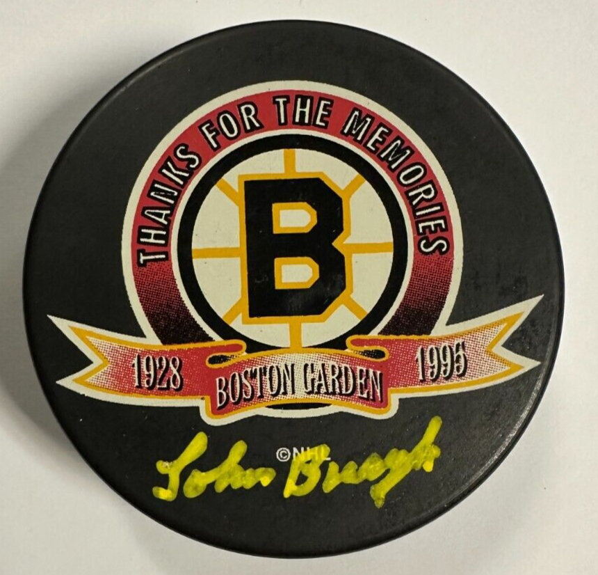 John Bucyk Autographed Boston Bruins Last Hurrah Puck HOF NHL