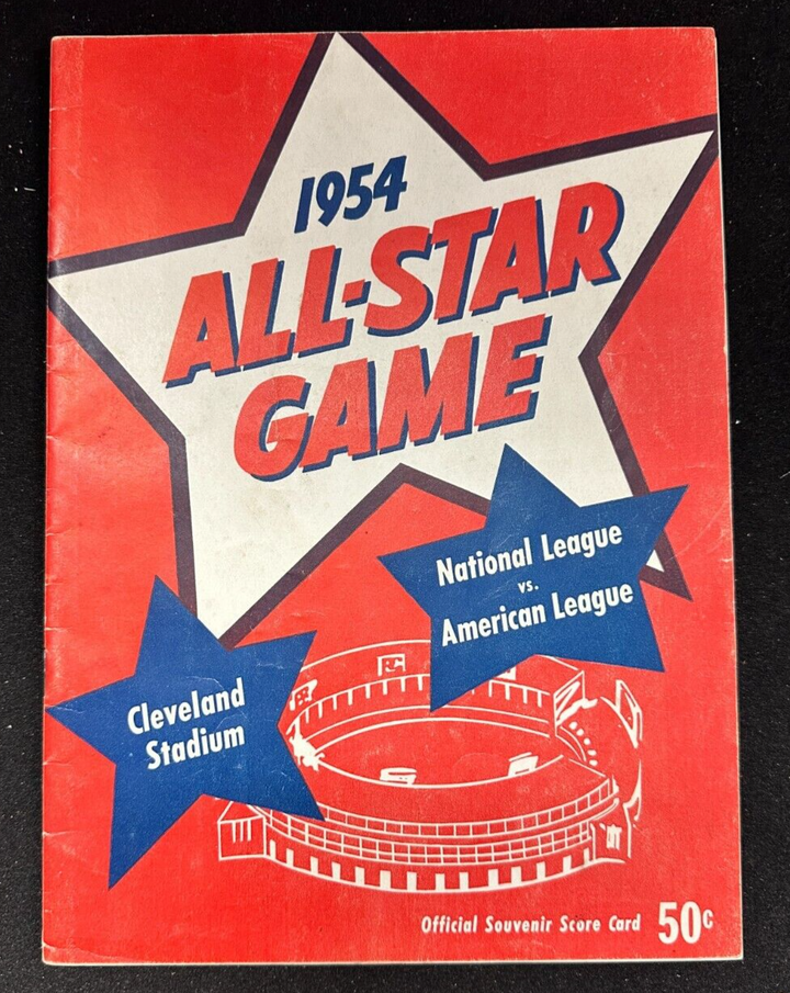 1954 MLB Baseball All-Star Game Program Cleveland Stadium 11-9 AL Rosen 2 HR