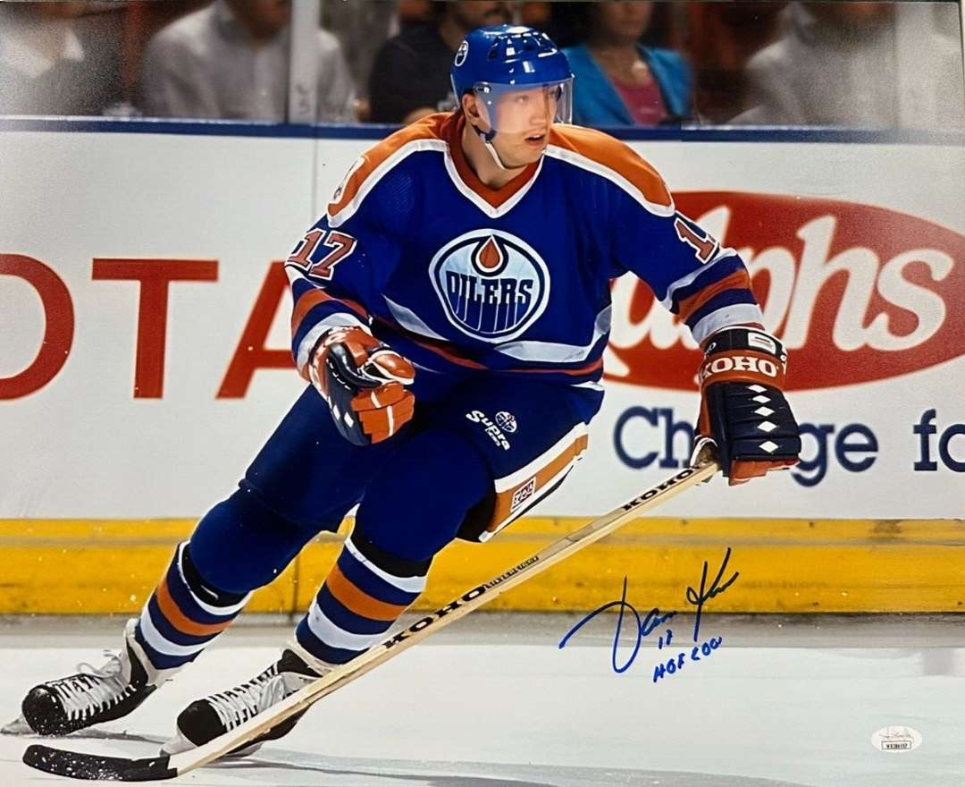 Jari Kurri Autographed Edmonton Oilers 8x10 Photo W/ HOF 2001 JSA