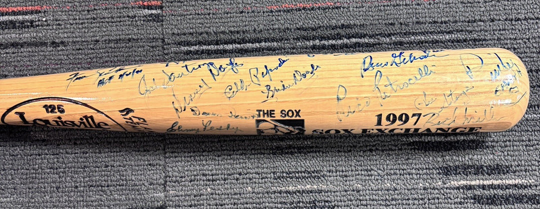 1997 Sox Exchange Fantasy Camp Signed Baseball Bat Steve Lyons Johnny Pesky Etc.