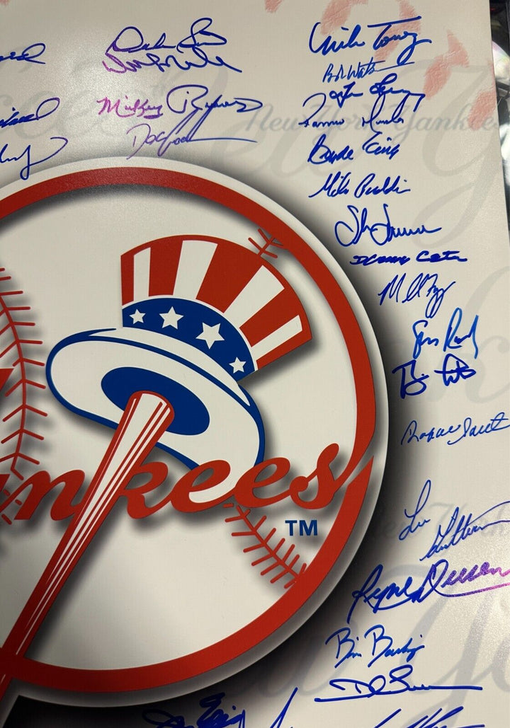 New York Yankees Stars Autographed 16x20 Photo Watson Cox Zimmer Dent