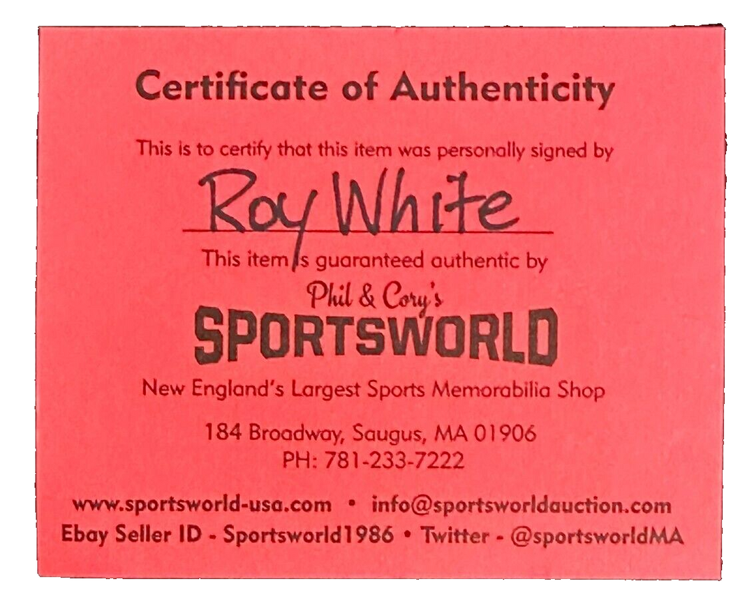 Roy White Autographed W/ 1965-79 Joe DiMaggio Commemorative Baseball Yankees