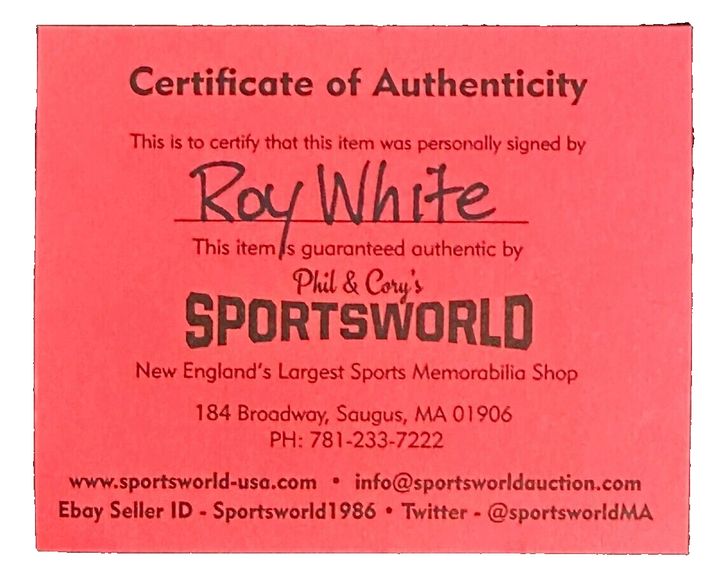 Roy White Autographed W/ 1965-79 Joe DiMaggio Commemorative Baseball Yankees