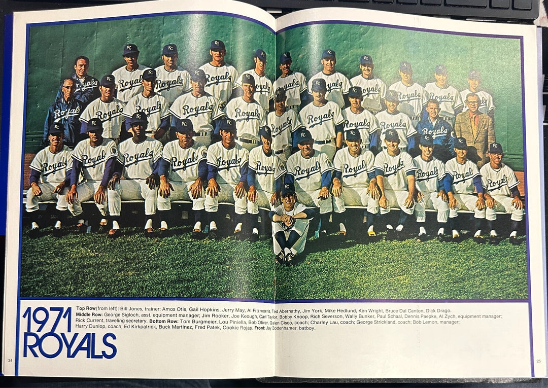 1971 Kansas City Royals Baseball Yearbook Piniella Bunker Otis McCoy