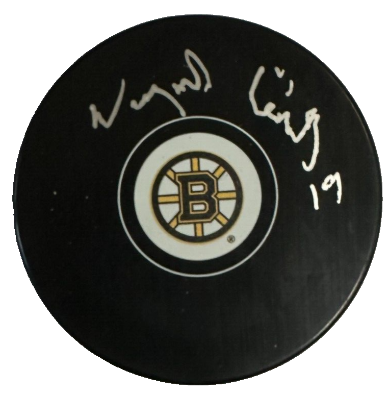 Normand Leveille Autographed Boston Bruins Hockey Puck NHL