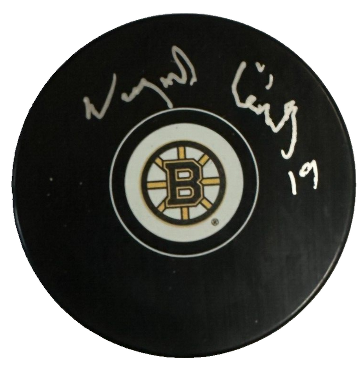 Normand Leveille Autographed Boston Bruins Hockey Puck NHL