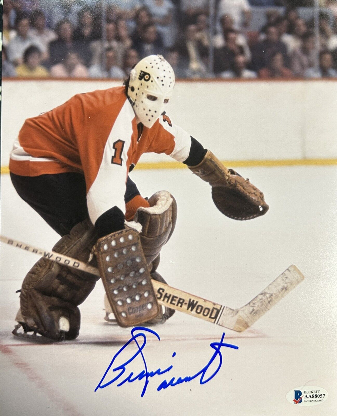 Bernie Parent Autographed 8x10 Photo Philadelphia Flyers BAS HOF