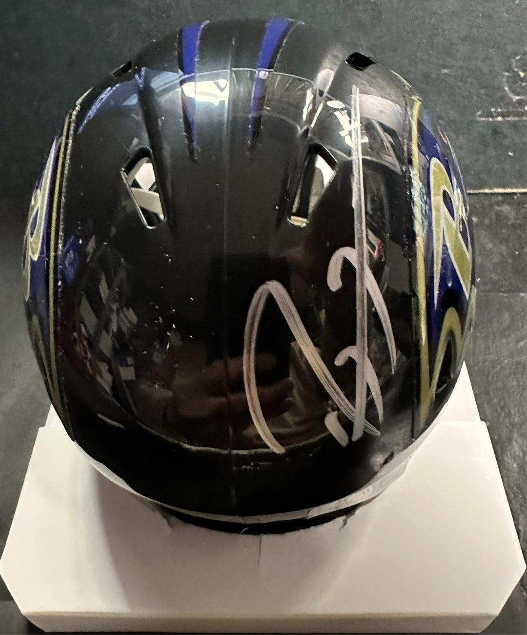 Ray Lewis Autographed Baltimore Ravens Mini Helmet BAS COA