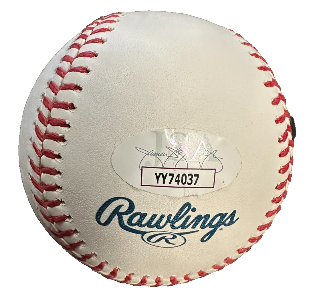 Derek Jeter Autographed Rawlings Baseball Hall of Fame Baseball JSA Yankees