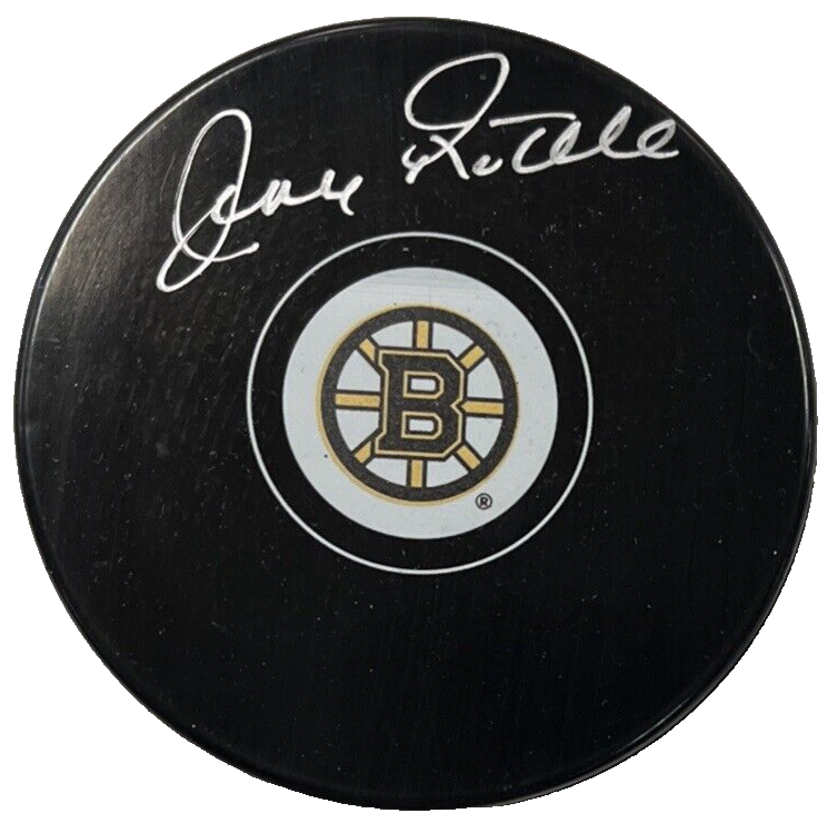 Jean Ratelle Autographed Boston Bruins Hockey Puck HOF BAS