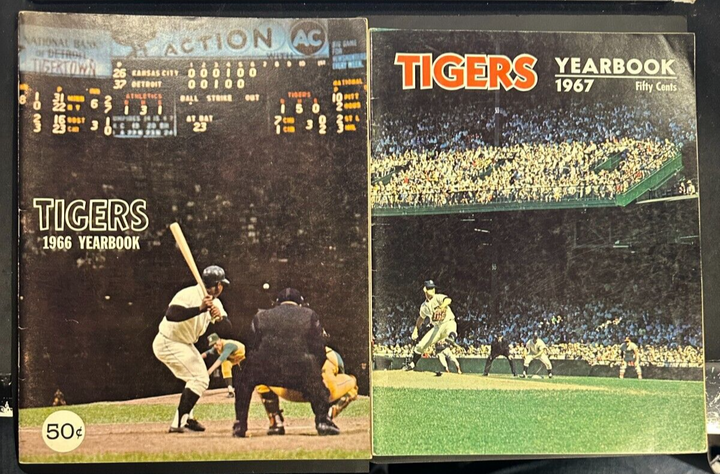 1966-67 Detroit Tigers Yearbooks Kaline McLain Cash