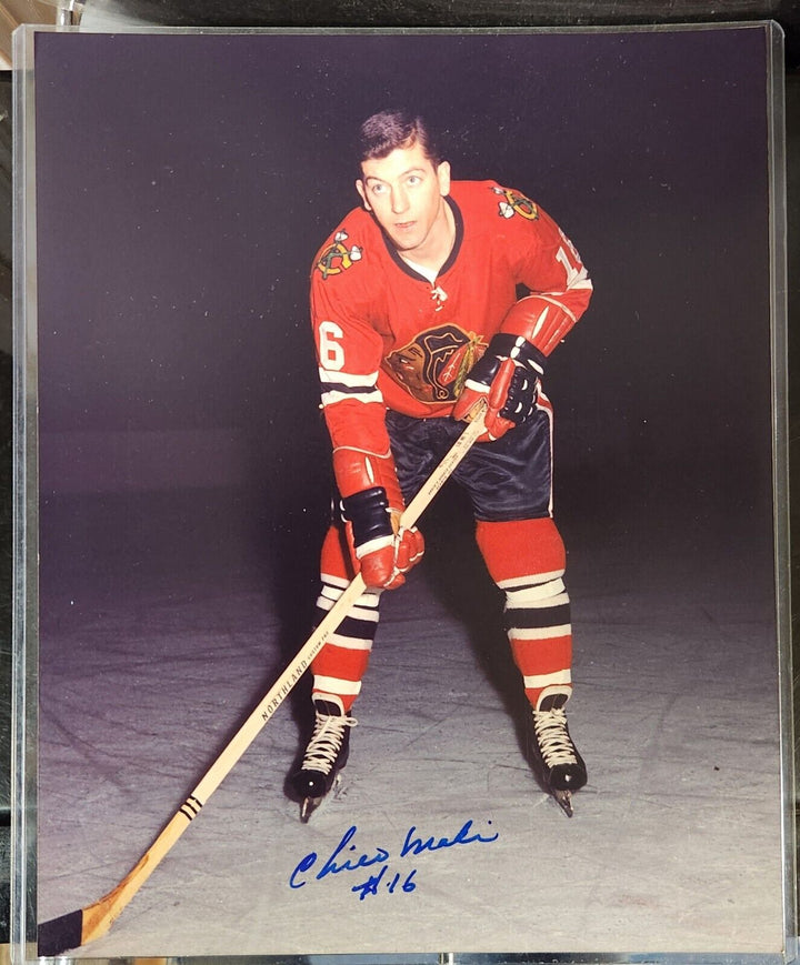 Chico Maki Signed 8x10 Photo Chicago Black Hawks COA