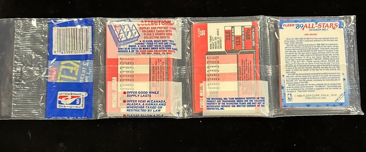 1989 Fleer Basketball Rack Pack Michael Jordan Card on Front & Back
