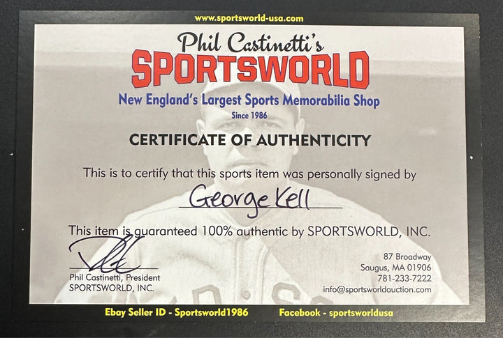 George Kell Autographed MLB Hall Of Fame Postcard Tigers