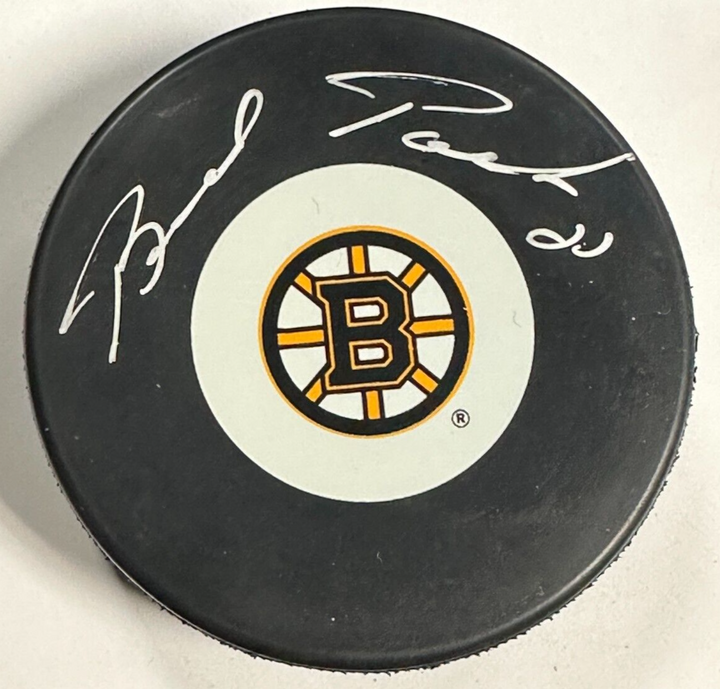 Brad Park Autographed Boston Bruins Hockey Puck HOF BAS