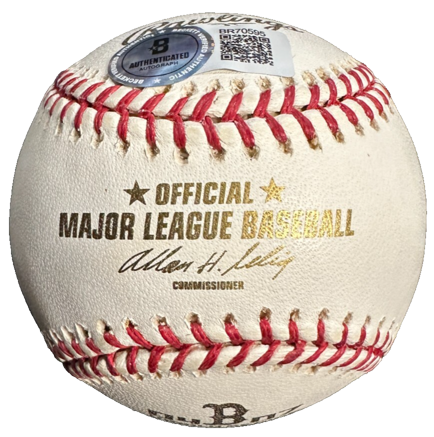 David Ortiz Autographed 2004 & 2007 World Series Champions Baseball Red Sox BAS