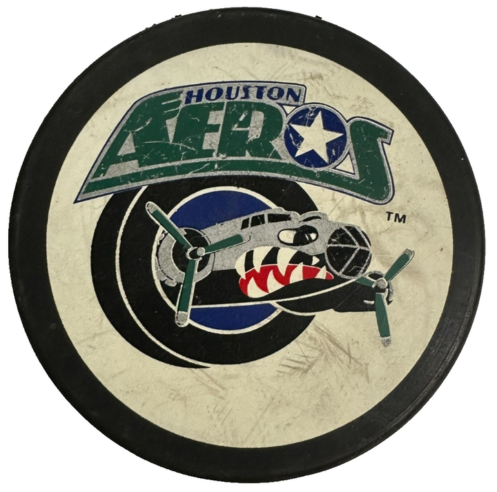 Vintage Houston Aeros Official Hockey Puck IHL