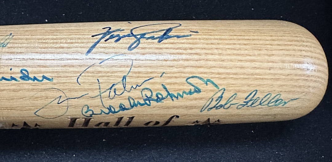 Baseball Hall of Famers Autographed Bat Spahn Stargell Winfield Robinson
