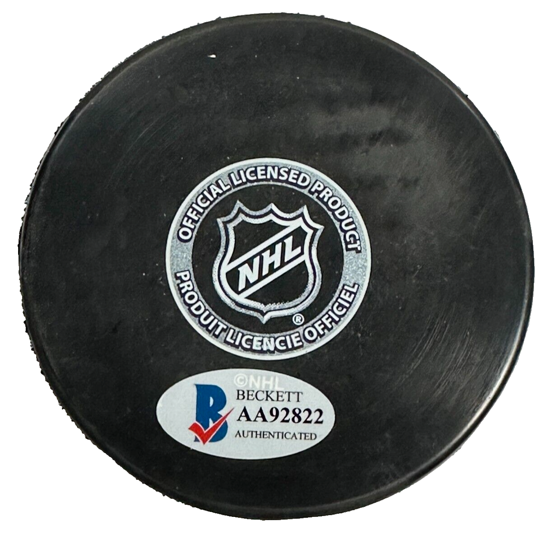 John Wensink Autographed New Jersey Devils Hockey Puck BAS
