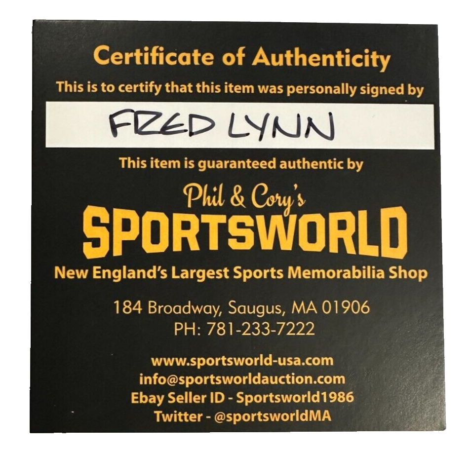 Fred Lynn Signed Fenway Park 100th Anniversary Baseball W/ 75 MVP/ROY