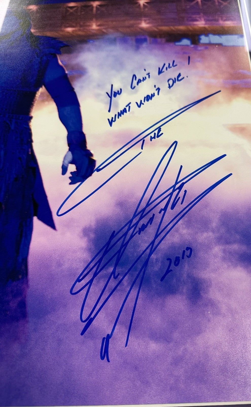 The Undertaker Autographed WrestleMania 29 Entrance 16x20 W/ Inscription BAS