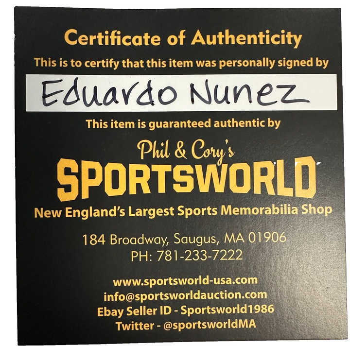 Eduardo Nunez Autographed Official Major League Baseball Giants Red Sox