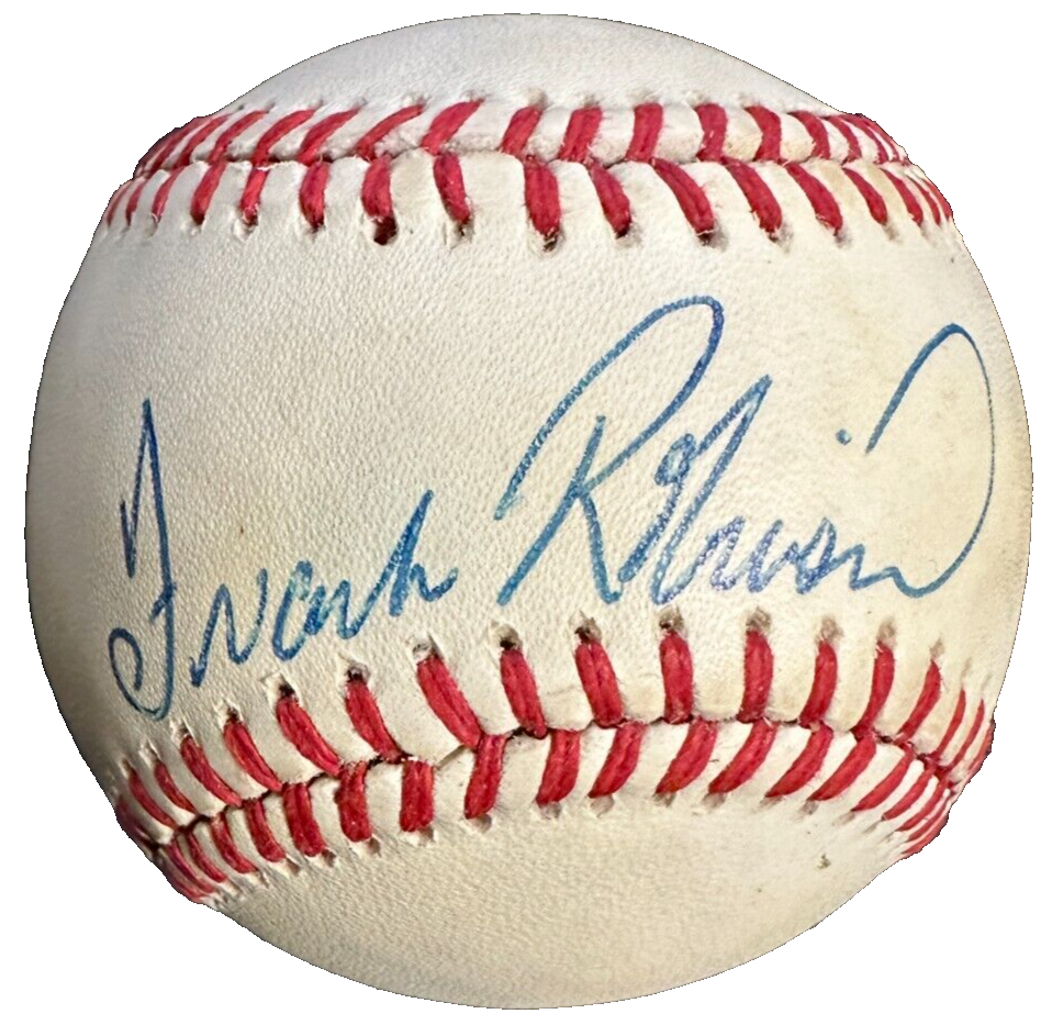 Frank Robinson Autographed American League Baseball Orioles HOF BAS