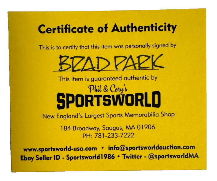 Brad Park Autographed Boston Bruins 100th Anniversary Puck NHL HOF