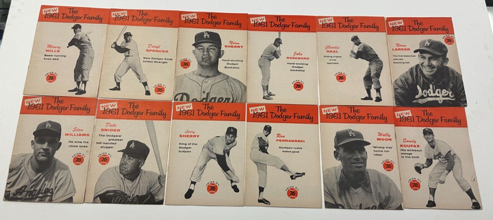 Complete Set of 24 1961 Union Oil 76 The Dodger Family Booklets Koufax Drysdale