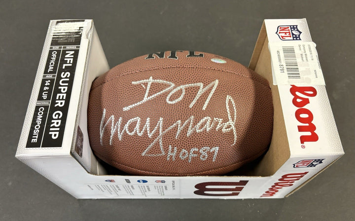 Don Maynard Signed Inscribed Football Hall Of Fame 1987 COA New York Jets