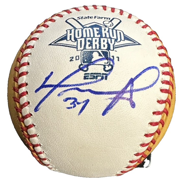 David Ortiz Autographed Official 2011 Homerun Derby Baseball Red Sox BAS