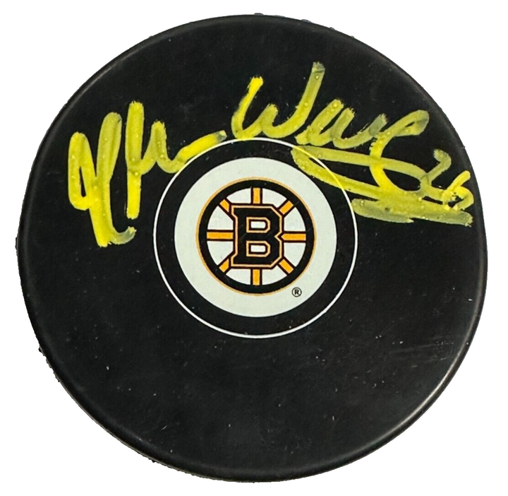 Glen Wesley Autographed Boston Bruins Hockey Puck NHL