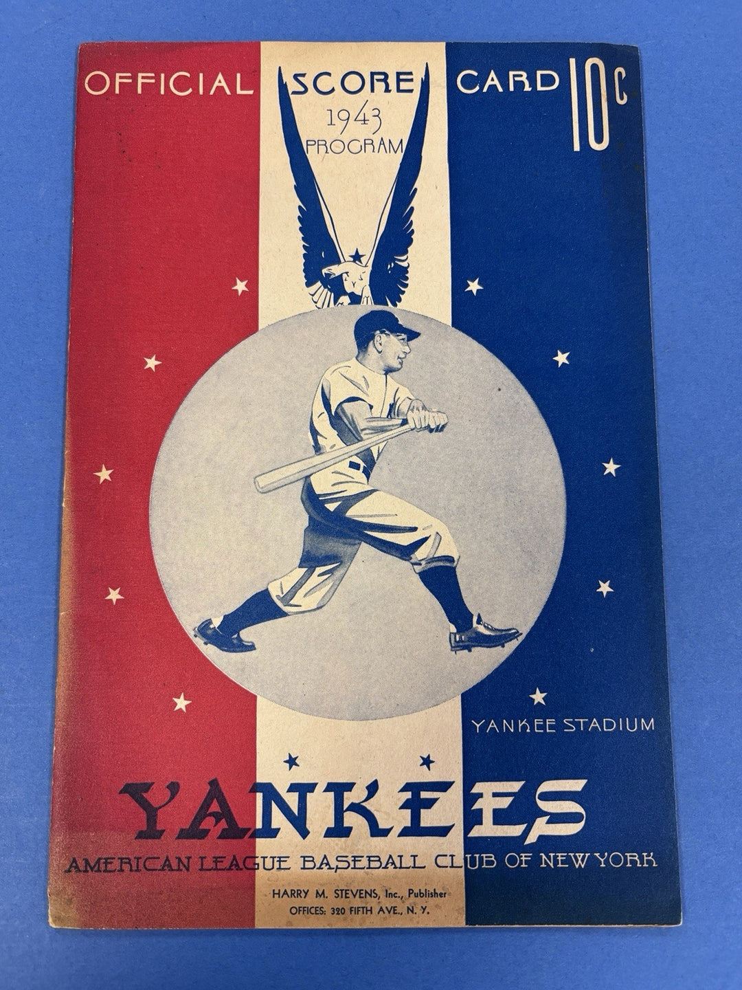 1943 Yankees Scorecard Program Philadelphia Vs New York Not Scored