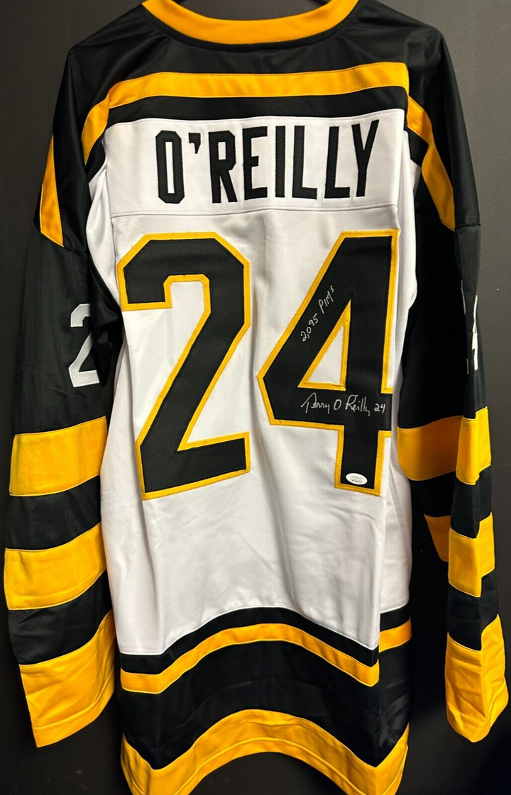 Terry O'Reilly Autographed Boston Bruins Replica Jersey W/ 2095 PIM's JSA