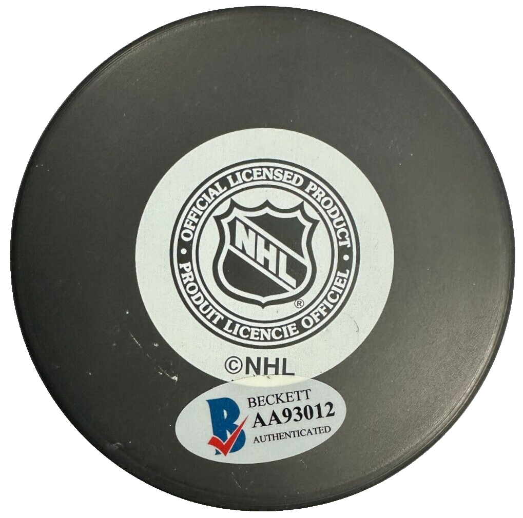 Carol Vadnais Autographed Boston Bruins Hockey Puck BAS