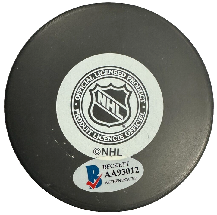 Carol Vadnais Autographed Boston Bruins Hockey Puck BAS