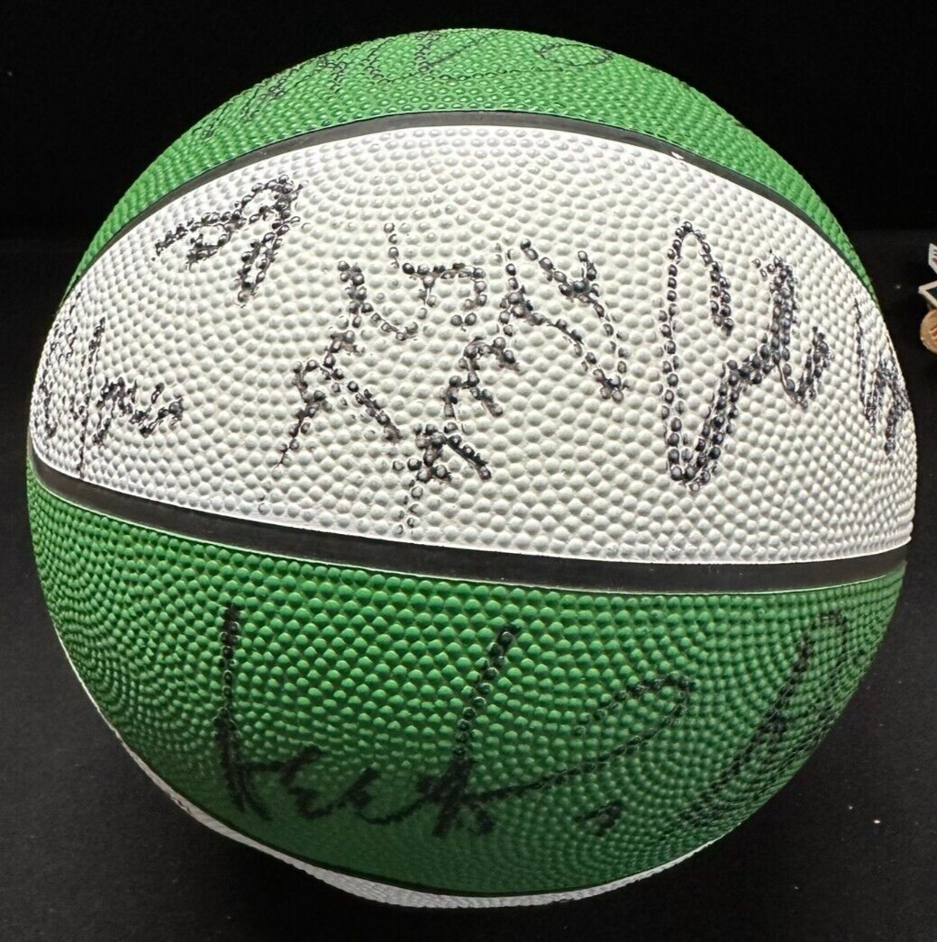 1995-96 Boston Celtics Team Autographed Basketball DJ Jones Radja