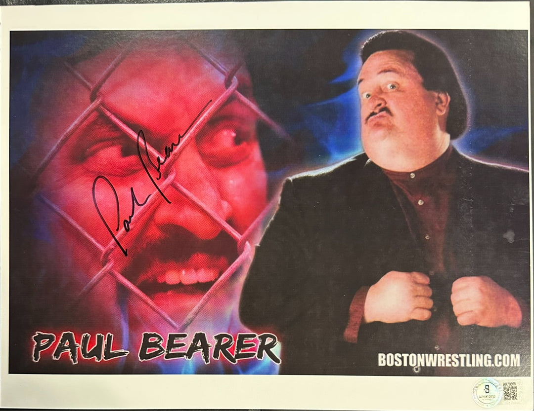 Paul Bearer Autographed Original MWF Promo Photo BAS