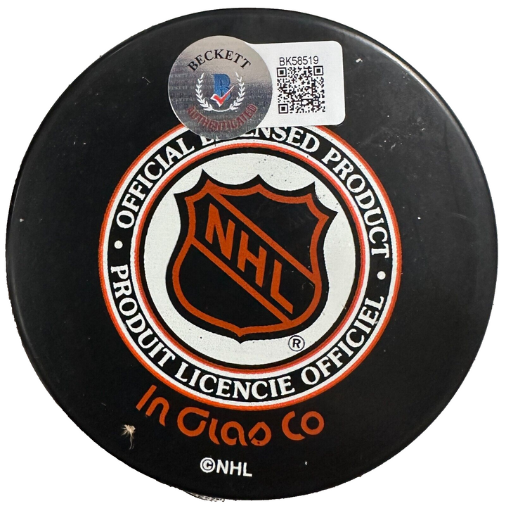 Ken Dryden Montreal Canadiens Signed Hockey Puck Beckett COA HOF