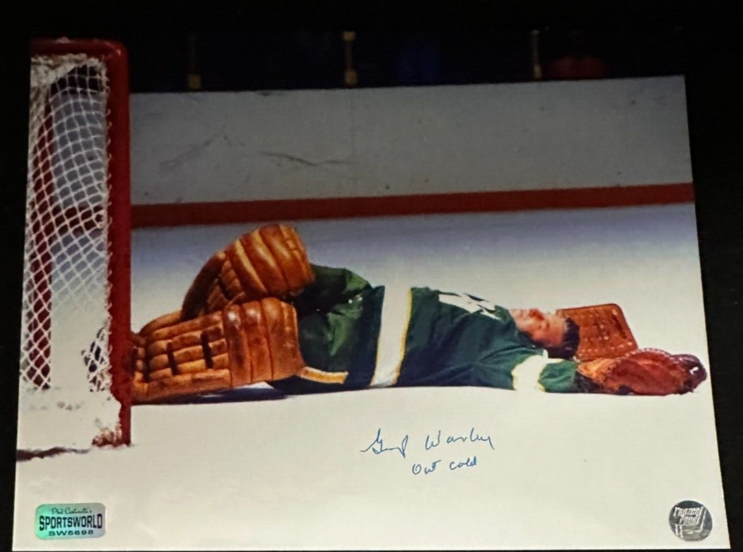 Gump Worsley Autographed Minnesota North Stars Photo W/ Out Cold Insc