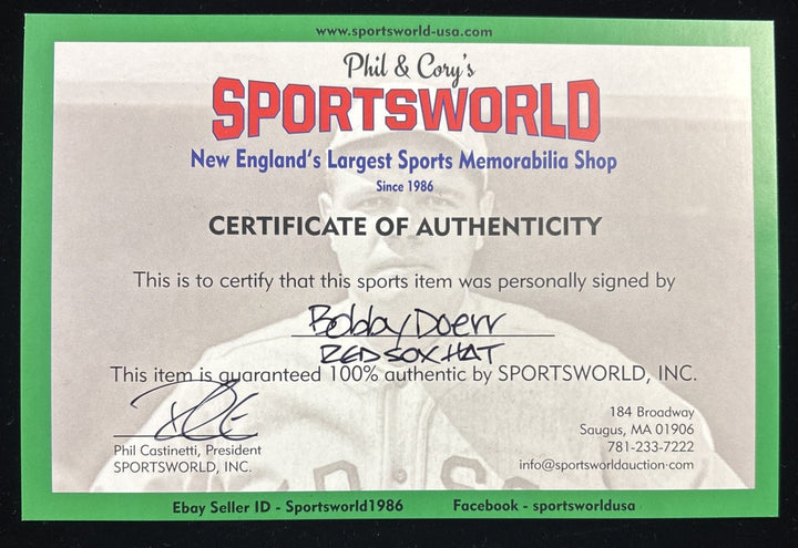 Bobby Doerr Autographed Boston Red Sox Fitted Hat MLB HOF