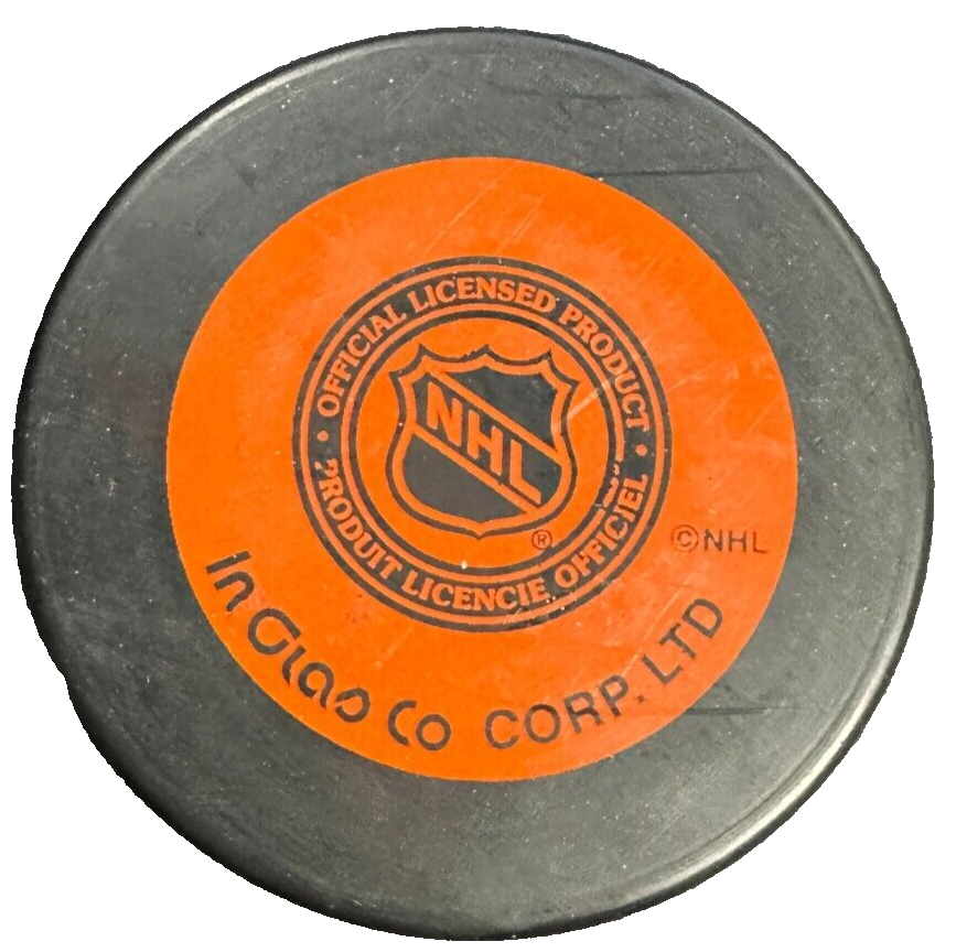 Frank Simonetti Autographed Boston Bruins Hockey Puck NHL