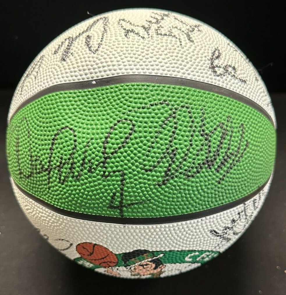 1995-96 Boston Celtics Team Autographed Basketball DJ Jones Radja