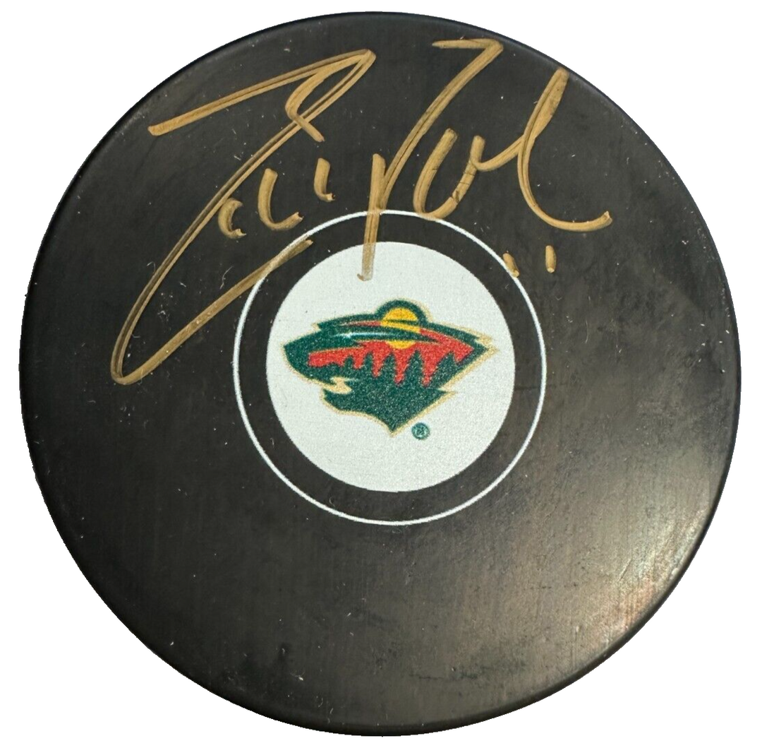 Zach Parise Autographed Minnesota Wild Hockey Puck NHL