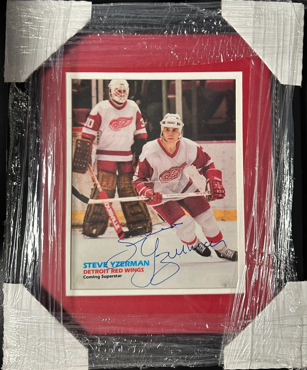 Steve Yzerman Autographed Detroit Red Wings 8x10 Photo Framed BAS HOF