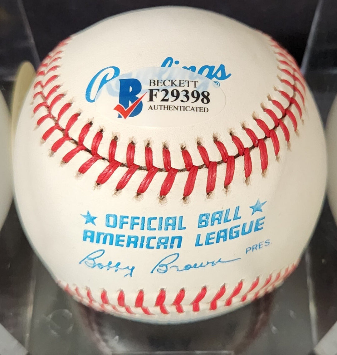 Fred Lynn Signed American League Baseball Red Sox Angels Beckett COA
