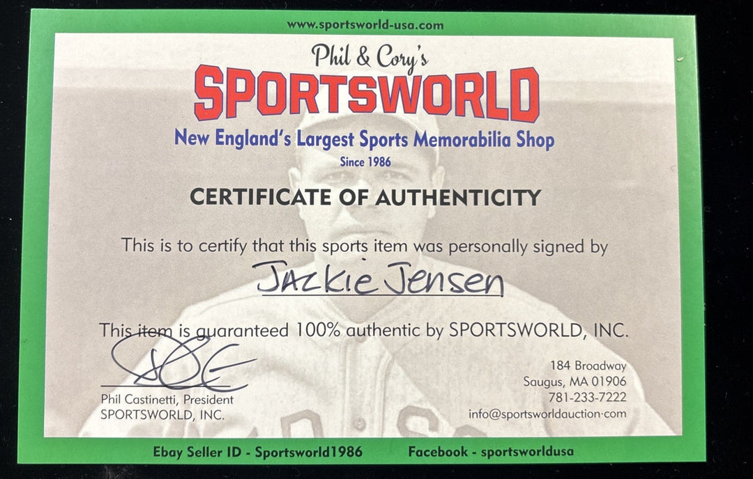 Jackie Jensen Framed Photo With Autographed  Cut COA JSA