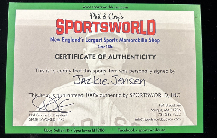 Jackie Jensen Framed Photo With Autographed  Cut COA JSA
