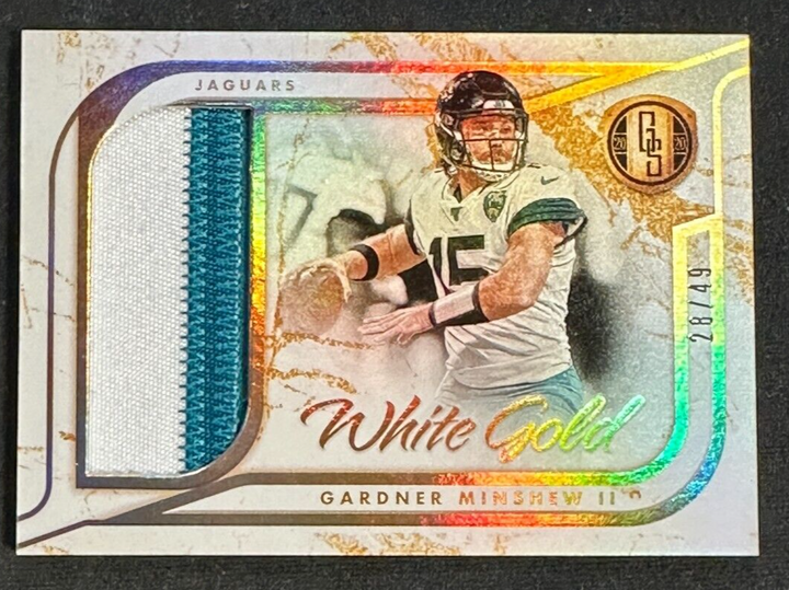 2020 Panini Gold Standard White Gold Gardner Minshew 2 Color Patch Card 28/49