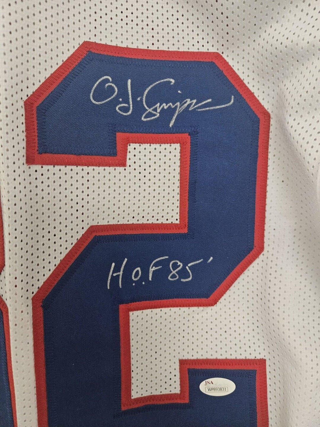 OJ Simpson Signed HOF Inscribed Buffalo Bills Stat Jersey JSA Holo